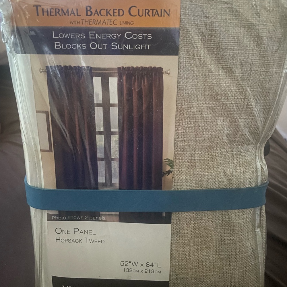 Hopsack Tweed Thermal Backed Curtain (2 panels total)
